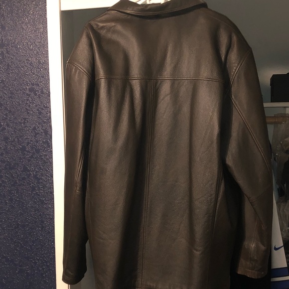 Leather coat brown - Picture 2 of 2